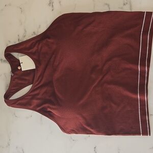 Calia Red Brown Seamless High Neck Support Tank Athleisure Minimal Active XXL